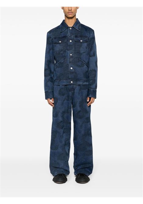 Jeans a gamba ampia in blu - uomo FENG CHEN WANG | FUS17TR14BL